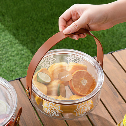 Luxury Small Transparent Round Hamper Box with Lid & Handle | Premium Gift Packaging