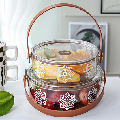 Luxury Small Transparent Round Hamper Box with Lid & Handle | Premium Gift Packaging
