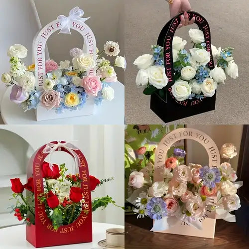 Purple Premium Butterfly Design Flower Carrier Box | Leakproof Bouquet & Gift Packaging