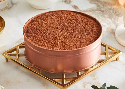 Rose Gold Imported Dream Cake Tin Box with Lid | Premium Cookie & Dessert Storage Tin | 5.5 x 2 Inches
