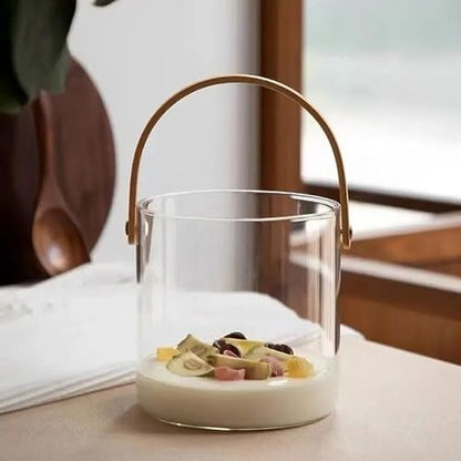 Luxury Transparent Small Round Hamper Basket with Handle | Premium Gift Packaging