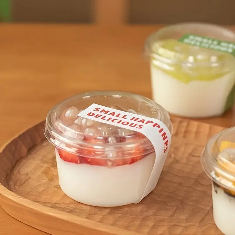 Shop premium 150ml clear dessert cups with lid perfect for mousse, pudding,  tiramisu, yogurt, and layered desserts. Ideal for bakeries and catering. –  Dispozable