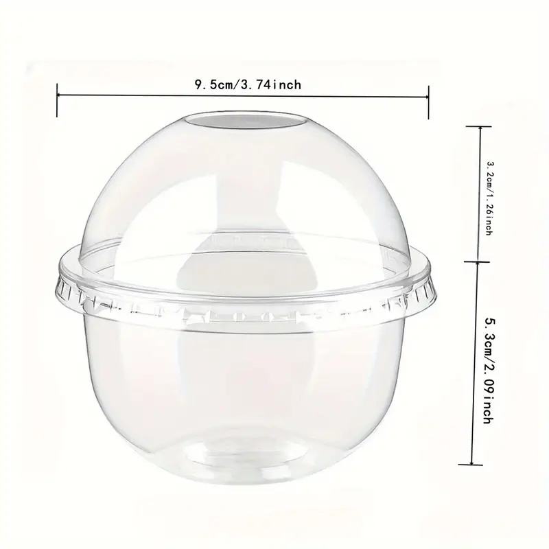 Imported Clear Plastic Dessert Cup with Dome Lid – 9 oz (270 ml) | Premium Transparent Dessert Container