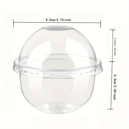 Imported Clear Plastic Dessert Cup with Dome Lid – 9 oz (270 ml) | Premium Transparent Dessert Container
