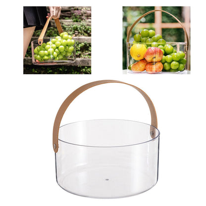 Luxury Transparent Round Hamper Basket with Handle | Premium Gift Packaging