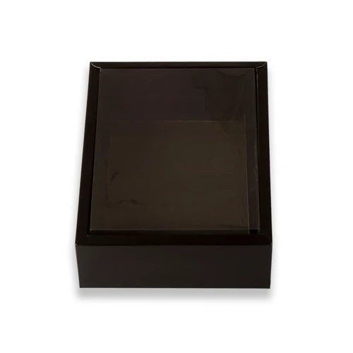 Black Hamper Packaging Box With See-Through Lid