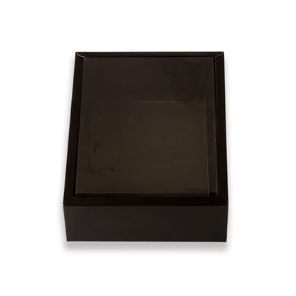 Black Hamper Packaging Box With See-Through Lid