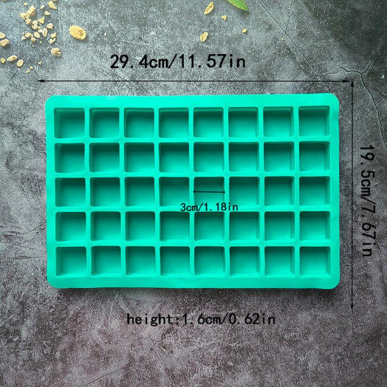 40 Cavity Square Silicone Chocolate Mould Tray | Food Grade Flexible Baking & Candy Mould | Brownie, Fudge, Jelly & Chocolate Mold