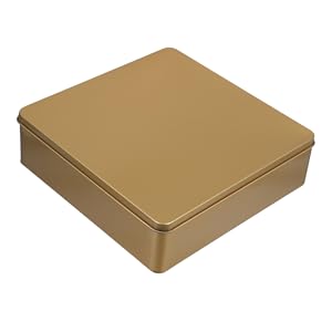 Premium Square Golden Tin Box | Reusable Metal Storage Box