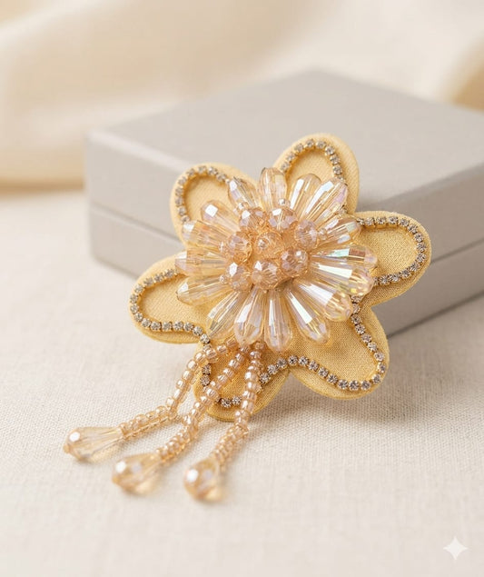 Luxury Crystal Flower Brooch Embellishment | Premium Decorative Floral Brooch for Hampers, Bouquets & Gift Packaging