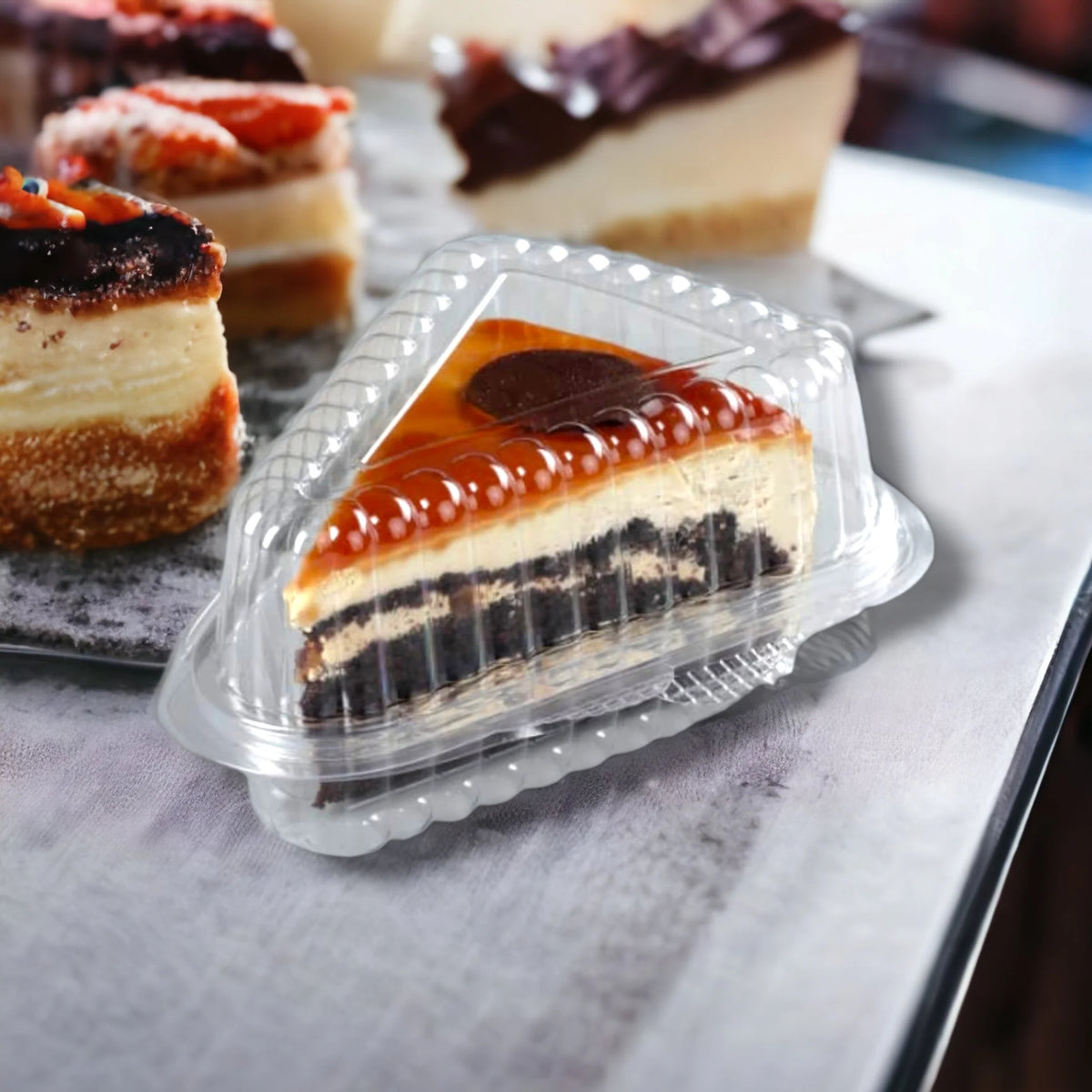 Container Cheesecakes TRIANGLE CHEESECAKE PASTRY CONTAINER – Dispozable