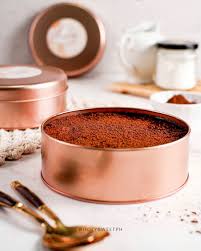 Rose Gold Imported Dream Cake Tin Box with Lid | Premium Cookie & Dessert Storage Tin | 5.5 x 2 Inches