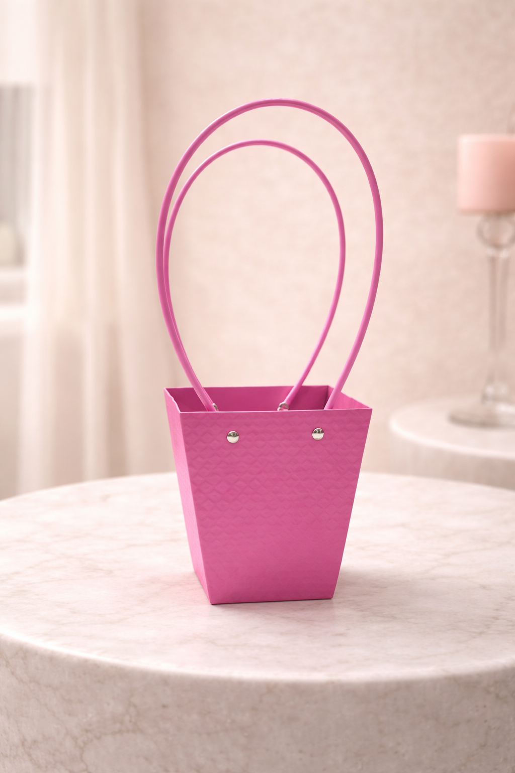 Purple Mini Textured Flower Carry Bag | Leakproof Gift & Bouquet Packaging
