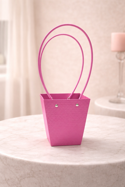 Purple Mini Textured Flower Carry Bag | Leakproof Gift & Bouquet Packaging