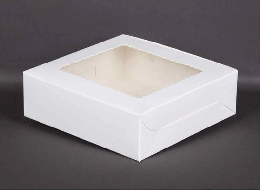 WHITE 4 BROWNIE BOX (PACK OF 10)