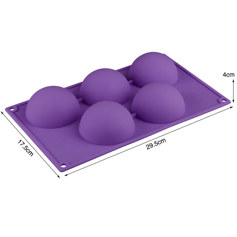 SILICON HALF ROUND MOULD - 5 CAVITY