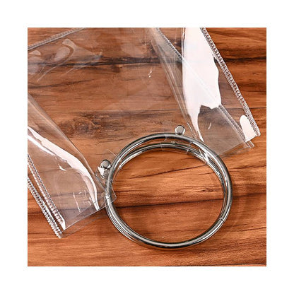 Clear PVC Gift Bag with Round Metal Handle | Metal Handle Pvc Hamper Bag 28x25x14cms