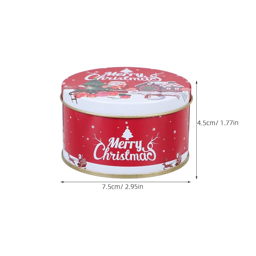 Red Merry Christmas Round Goodies Tin Box – Festive Gifting & Hamper Packaging