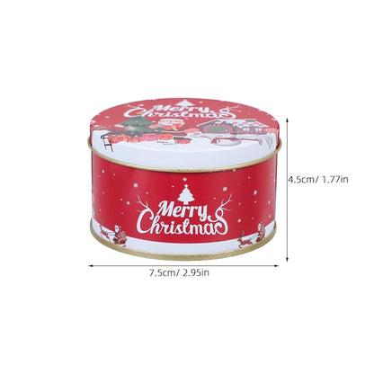 Red Merry Christmas Round Goodies Tin Box – Festive Gifting & Hamper Packaging