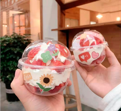 Imported Clear Plastic Dessert Cup with Dome Lid – 9 oz (270 ml) | Premium Transparent Dessert Container