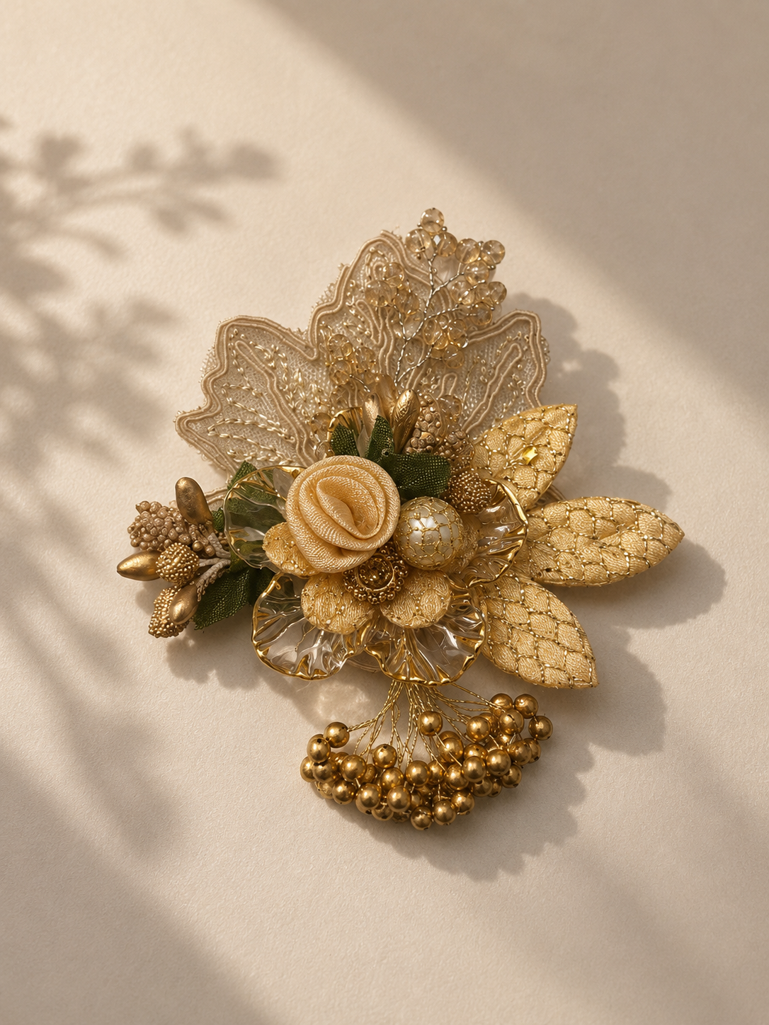 Premium Floral Corsage Brooch | Decorative Flower Embellishment for Bouquets, Hampers & Gift Packaging
