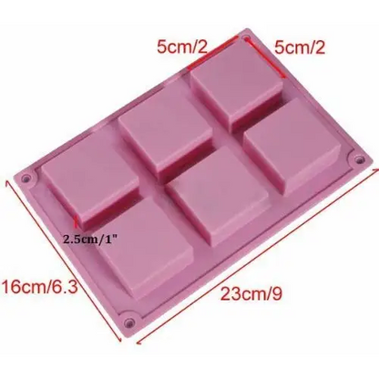 SILICON SQUARE CAVITY MOULD - 6 CAVITY