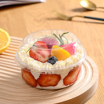 Clear Dome-Lid Round Dessert Cup – 250ml Dessert, Fruit, Yogurt & Parfait Bowl
