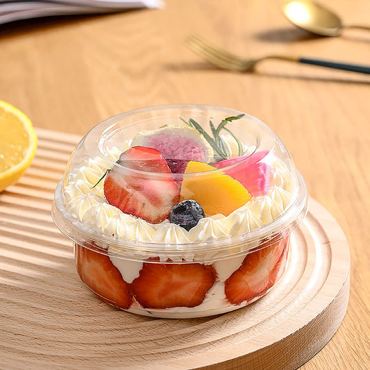 Clear Dome-Lid Round Dessert Cup – 250ml Dessert, Fruit, Yogurt & Parfait Bowl