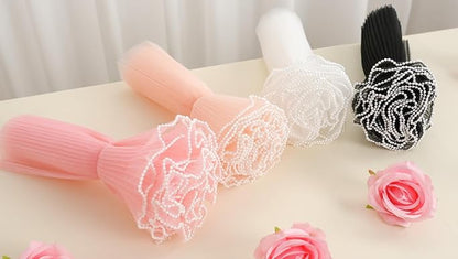 Elegant Pink Lace Flower Wrapping Roll With Pearl Edges – 28 cm × 3.5 m | Wedding & Gift Bouquet Wrap