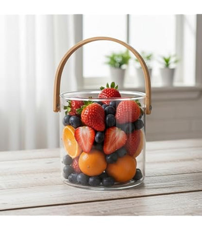 Luxury Transparent Small Round Hamper Basket with Handle | Premium Gift Packaging