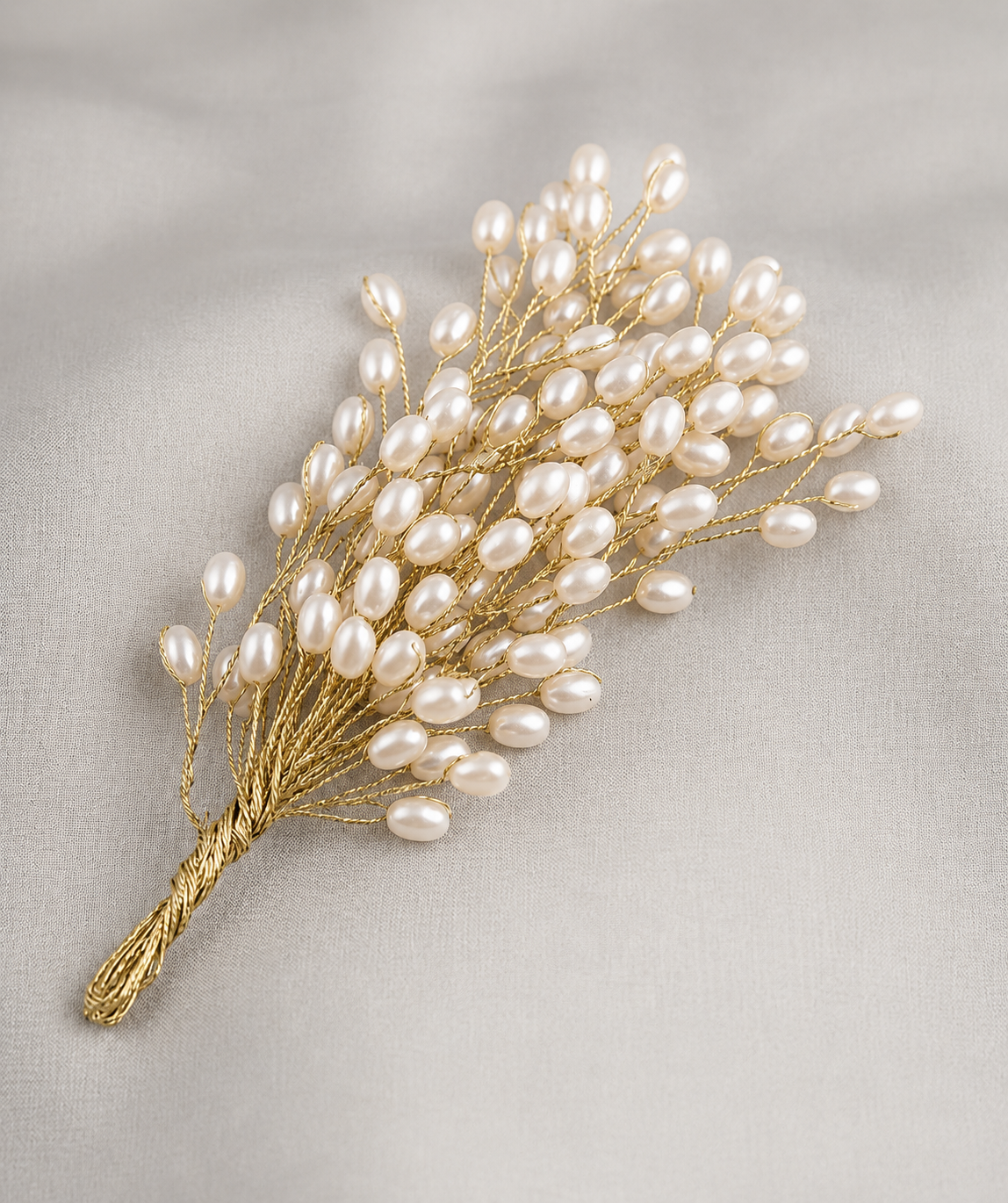 Premium Large Oval Pearl Bouquet Spray Pick | Decorative Floral & Hamper Embellishment