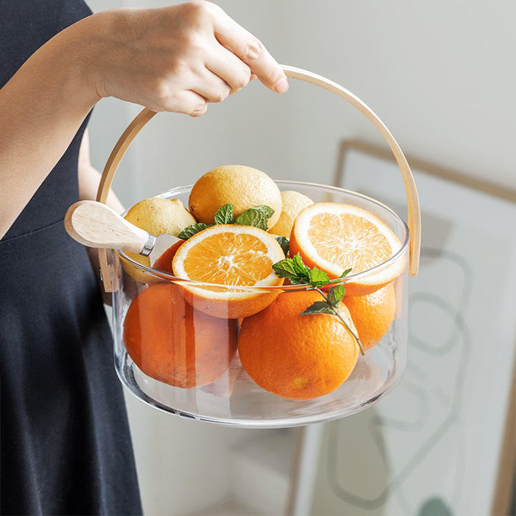 Luxury Transparent Round Hamper Basket with Handle | Premium Gift Packaging
