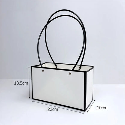 White Waterproof Flower Gift Bags | Premium Rectangular Gift Bag with Handle for Gifting & Events