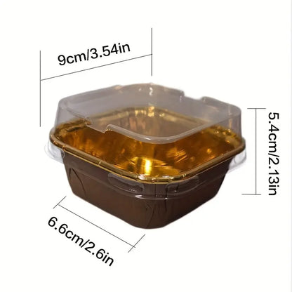 METALLIC BROWNIE BAKE&SERVE WITH LID (PACK OF 10)