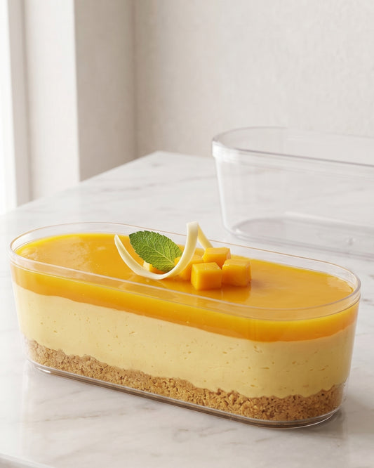 Acrylic Oval Dessert Box with Lid 180ml