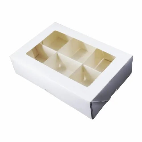 6 BROWNIE BOX WITH PARTITION ( PACK OF 10 )