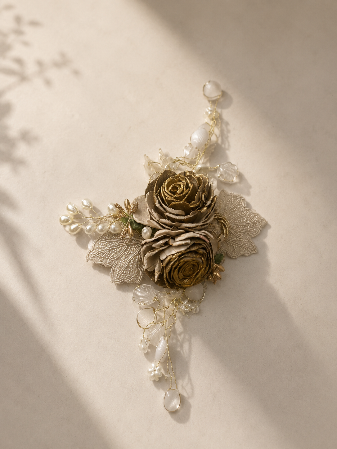 Premium Crystal Flower Brooch Embellishment with Tassel | Decorative Floral Accessory for Hampers, Bouquets & Gift Packaging