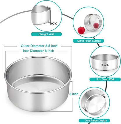 8 x 3 inches Round Aluminum Cake Tin | Cake Mould | Round Thali