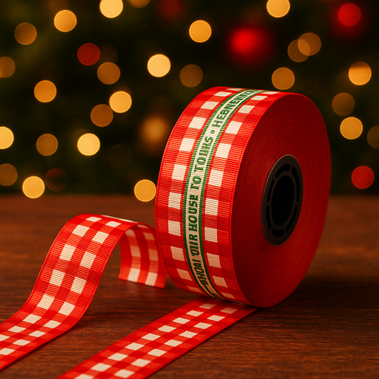 Christmas Theme Red Ribbon Roll - 15meters