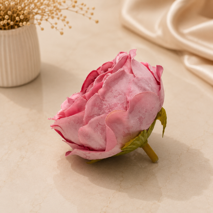 Premium Rose Pink Artificial Peony Flower Head | Decorative Floral Accent for Gift Hampers & Luxury Packaging