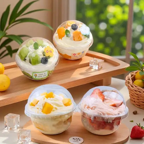 Imported Clear Plastic Dessert Cup with Dome Lid – 9 oz (270 ml) | Premium Transparent Dessert Container