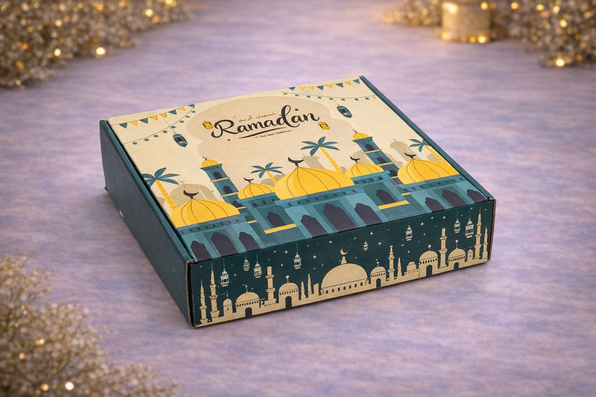 Simple Iftar Box Buy Ramadan Iftar corrugated box (9.5x8.5x2.5 inches) for Iftar food ...