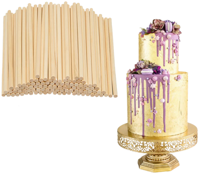 WOODEN CAKE DOWEL RODS (PACK OF 12)