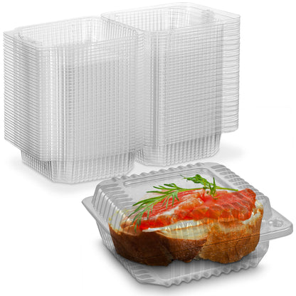 SQUARE DESSERT PLASTIC BOX (PACK OF 50)