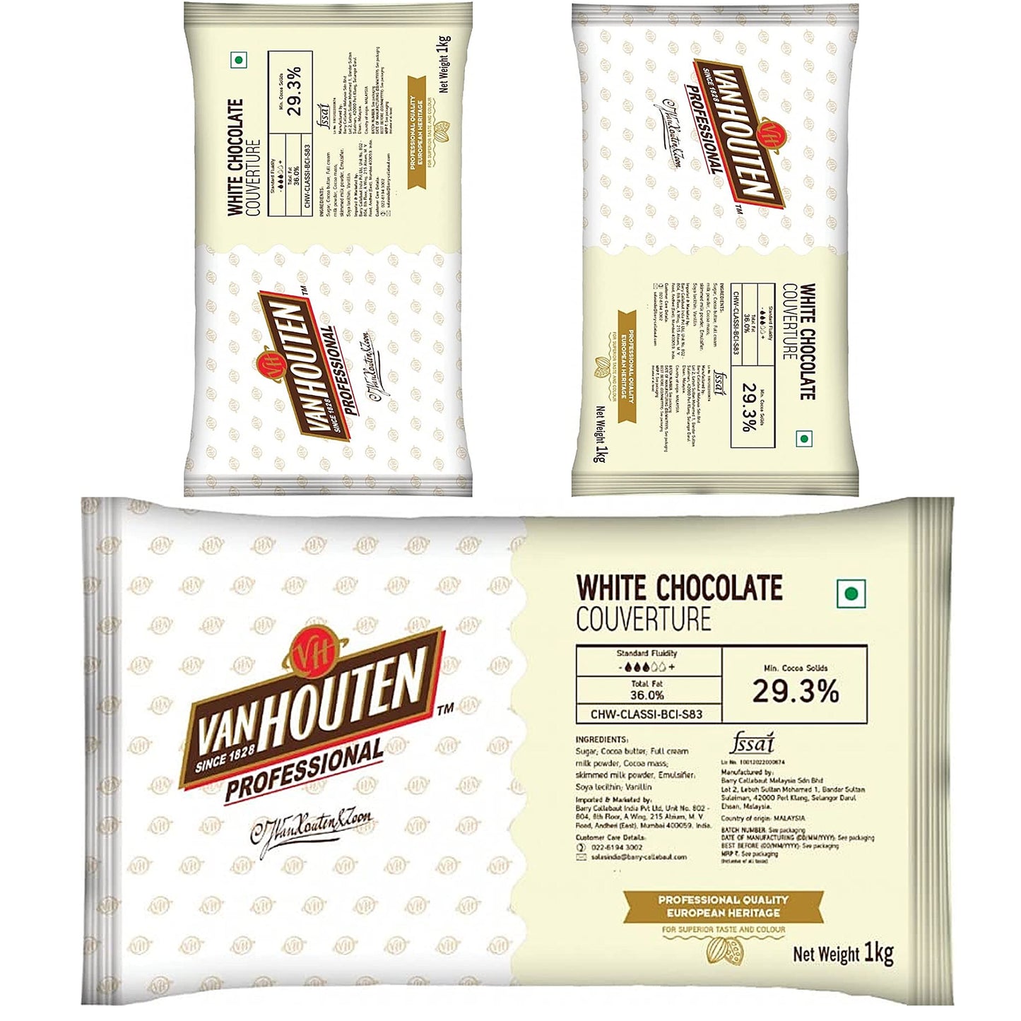 VANHOUTEN WHITE CHOCOLATE COUVERTURE 29.3%