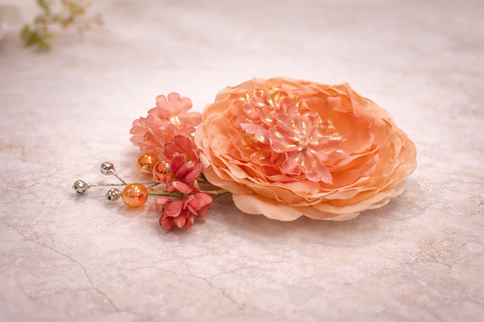Luxury Artificial Floral Hamper Decoration with Bead Accents
