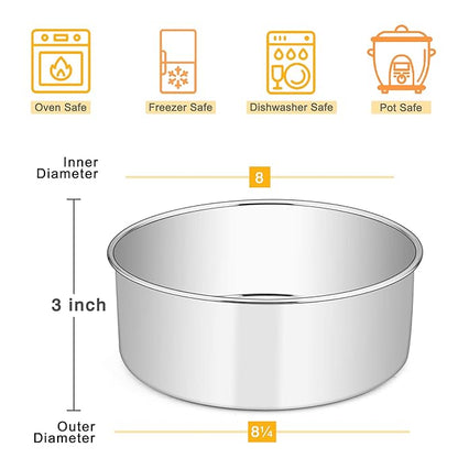 8 x 3 inches Round Aluminum Cake Tin | Cake Mould | Round Thali