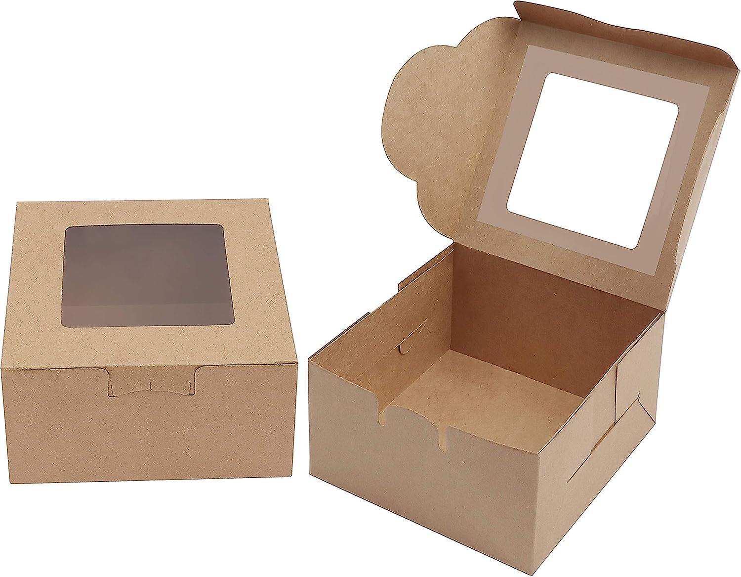 KRAFT WINDOW CAKE BOX. PACK OF 10PCS – Dispozable