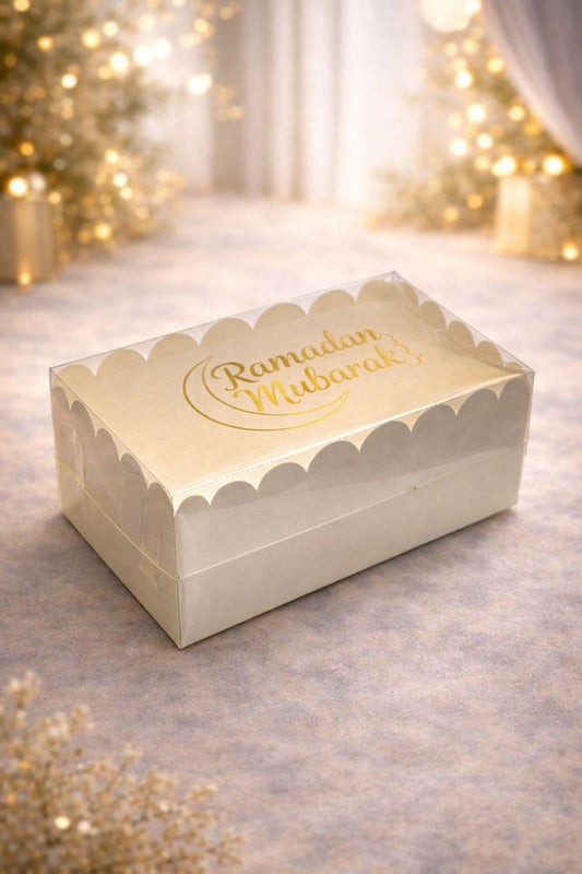 Ramadan Mubarak 2 Brownie Box – Premium Clear Lid Dessert Packaging