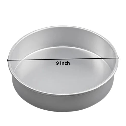 9 x 3 inches Round Aluminum Cake Tin | Cake Mould | Round Thali